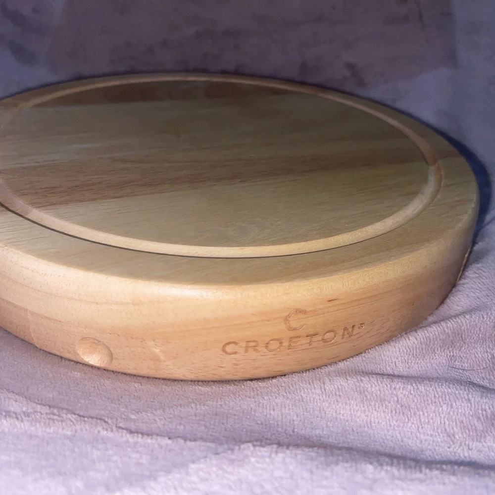 Crofton Natural Wood Cheese Board Set with Utensils
